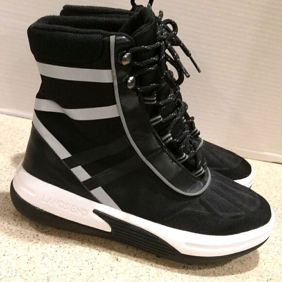 👍 Lands End Reflective Boots Size 7 A9 - Picture 1 of 6